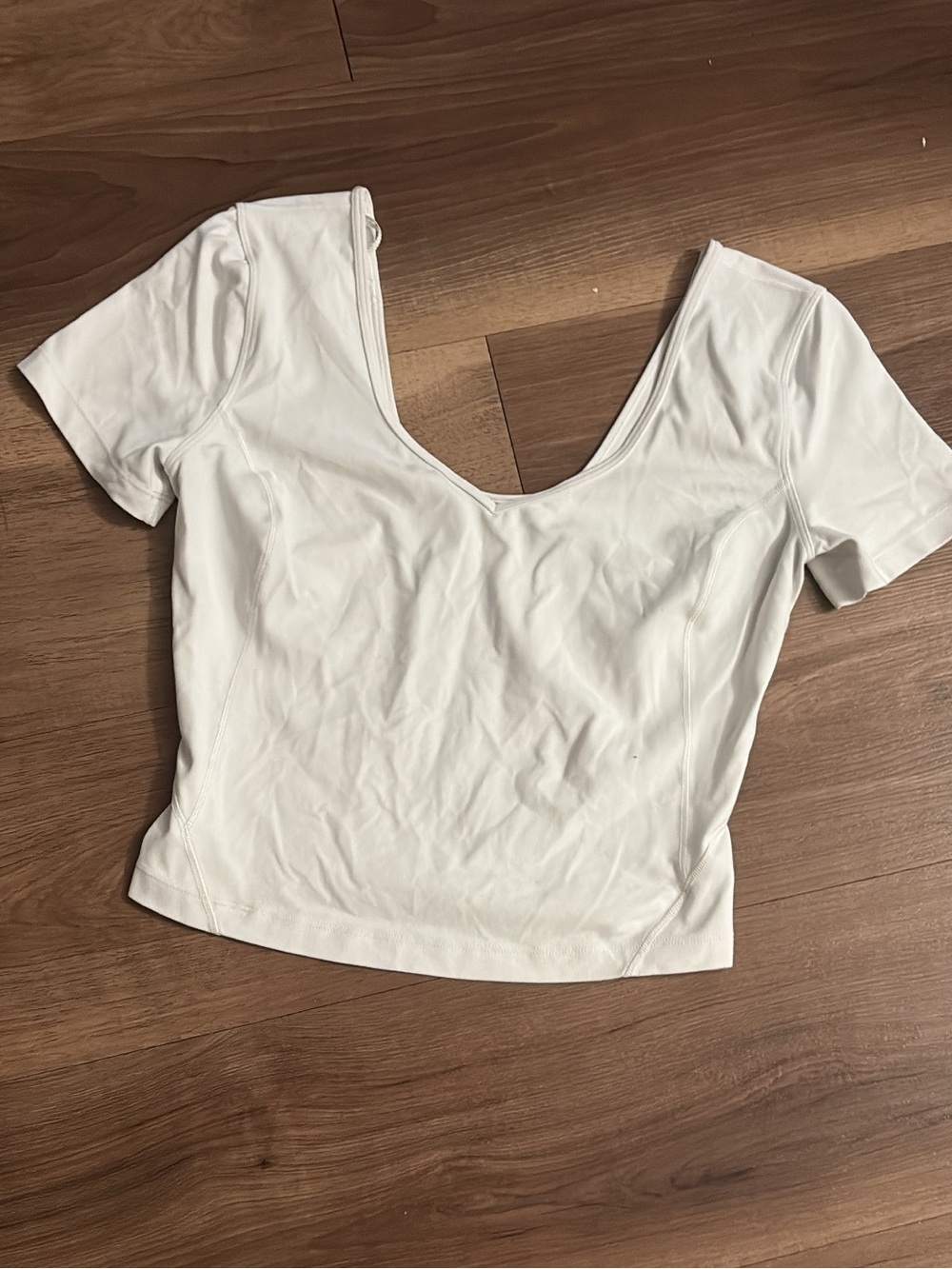 lululemon athletica White Scoop Neck Crop Top